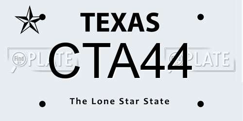 CTA44 Texas License Plate