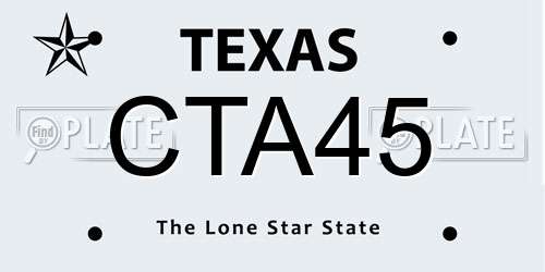CTA45 Texas License Plate