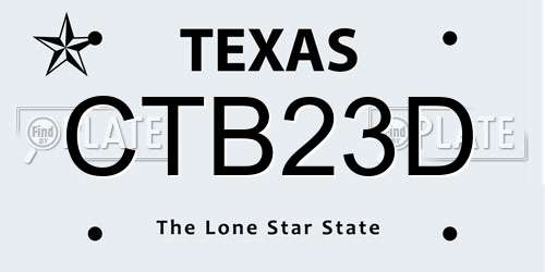 CTB23D Texas License Plate