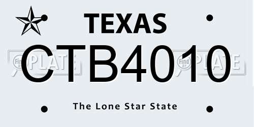 CTB4010 Texas License Plate