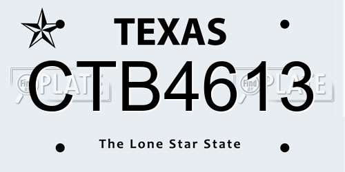 CTB4613 Texas License Plate