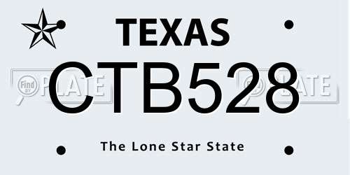 CTB528 Texas License Plate