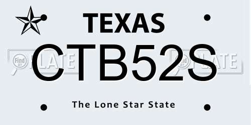 CTB52S Texas License Plate