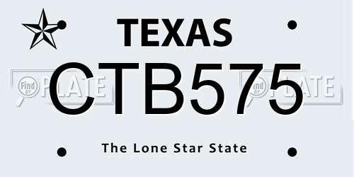 CTB575 Texas License Plate