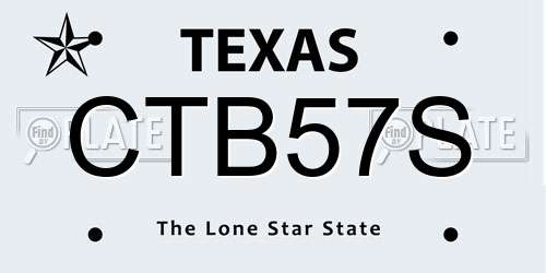CTB57S Texas License Plate