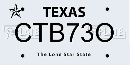 CTB73O Texas License Plate