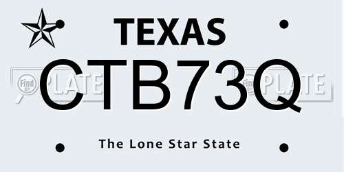 CTB73Q Texas License Plate