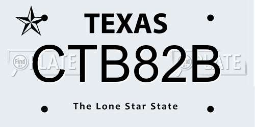 CTB82B Texas License Plate