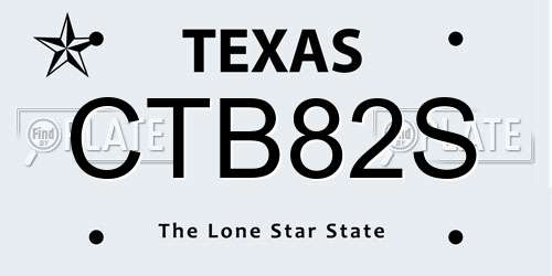 CTB82S Texas License Plate