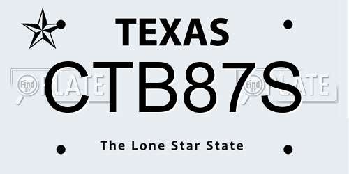 CTB87S Texas License Plate