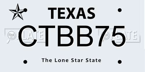 CTBB75 Texas License Plate