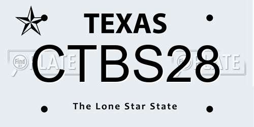 CTBS28 Texas License Plate