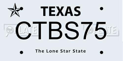 CTBS75 Texas License Plate