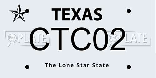 CTC02 Texas License Plate