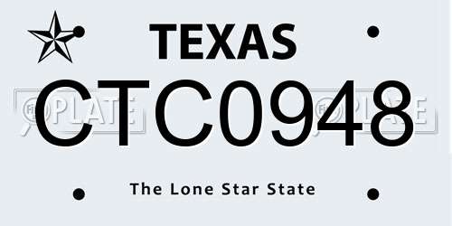 CTC0948 Texas License Plate