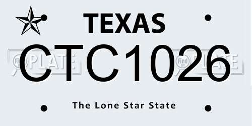 CTC1026 Texas License Plate