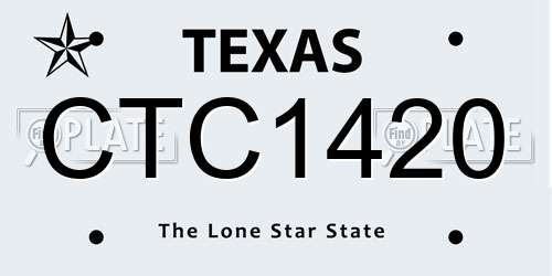 CTC1420 Texas License Plate