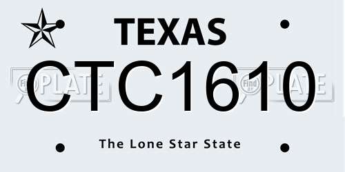 CTC1610 Texas License Plate