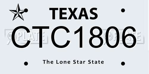 CTC1806 Texas License Plate