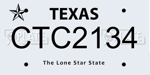 CTC2134 Texas License Plate