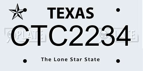 CTC2234 Texas License Plate