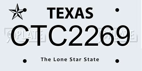 CTC2269 Texas License Plate