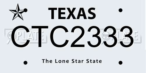 CTC2333 Texas License Plate