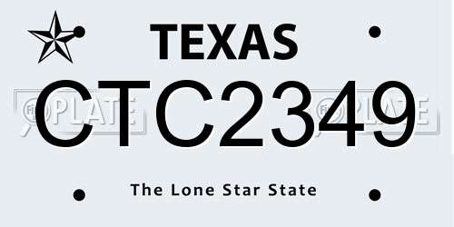 CTC2349 Texas License Plate