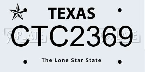 CTC2369 Texas License Plate