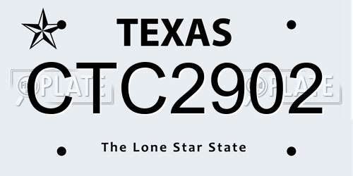 CTC2902 Texas License Plate