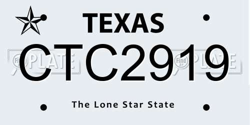 CTC2919 Texas License Plate