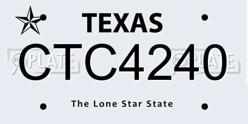 CTC4240 Texas License Plate