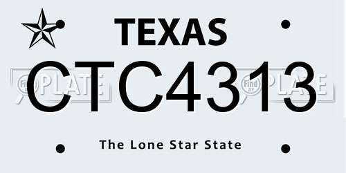 CTC4313 Texas License Plate