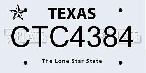 CTC4384 Texas License Plate