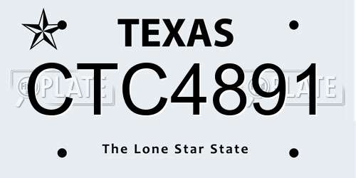 CTC4891 Texas License Plate