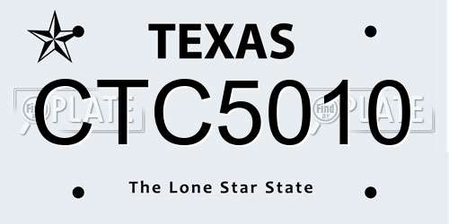 CTC5010 Texas License Plate