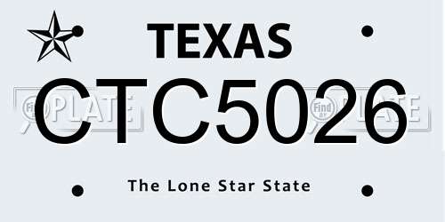 CTC5026 Texas License Plate