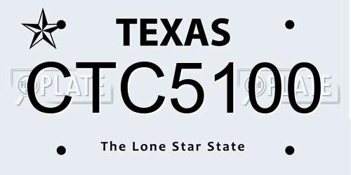 CTC5100 Texas License Plate