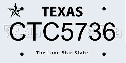 CTC5736 Texas License Plate