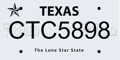 CTC5898 Texas License Plate