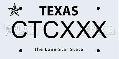 CTCXXX Texas License Plate