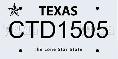 CTD1505 Texas License Plate