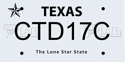 CTD17C Texas License Plate