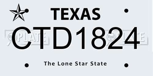 CTD1824 Texas License Plate