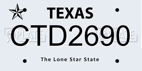 CTD2690 Texas License Plate