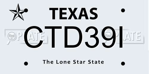 CTD39I Texas License Plate