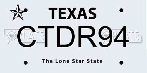 CTDR94 Texas License Plate