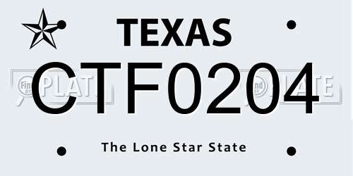 CTF0204 Texas License Plate