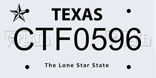 CTF0596 Texas License Plate