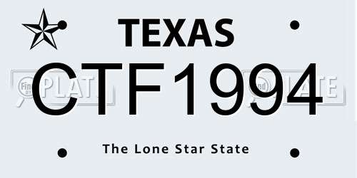 CTF1994 Texas License Plate